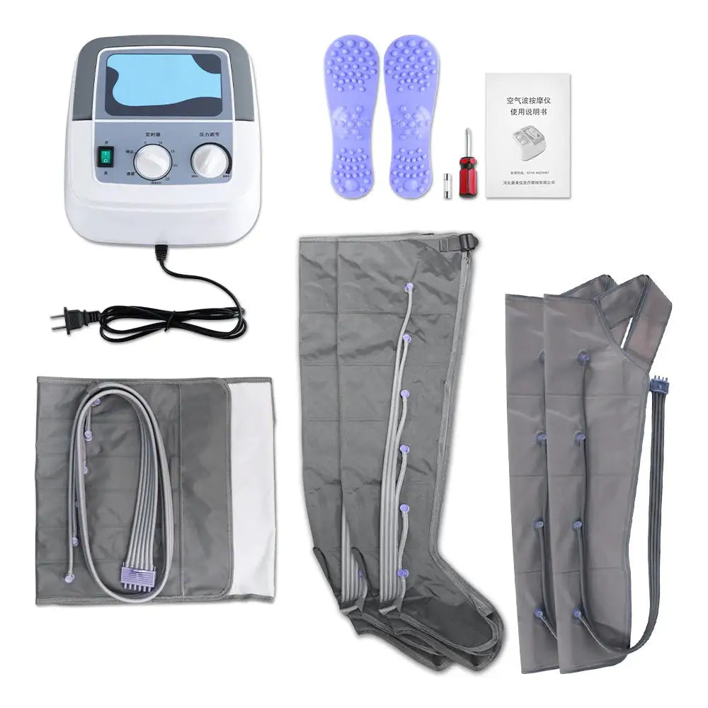 6 Section Massage Tool Electric Air Compression Leg Massager Waist Arm Leg Wraps Foot Ankles Calf Massage Machine Promote Blood