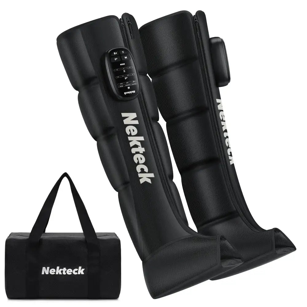 Nekteck 1 Pcs Air Pressure Leg Massager Cordless Foot Massage Boots Kneading Squeeze Deep Relaxation Calf with Storage Bag