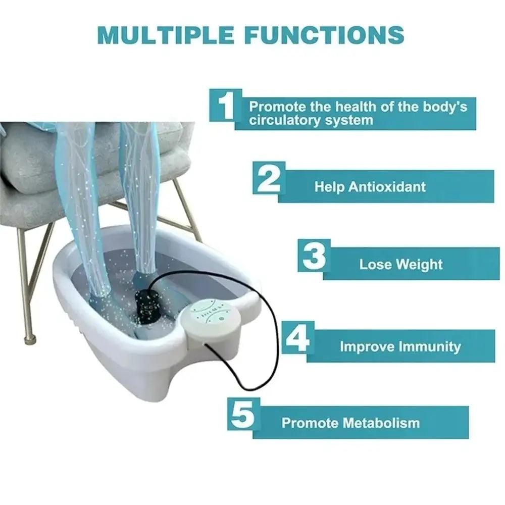 Detoxifying Ion Foot Bath Machine Electric Foot Massage Vibration Deep Cleansing Relax Plantar Muscles Boost Vitality Family Spa