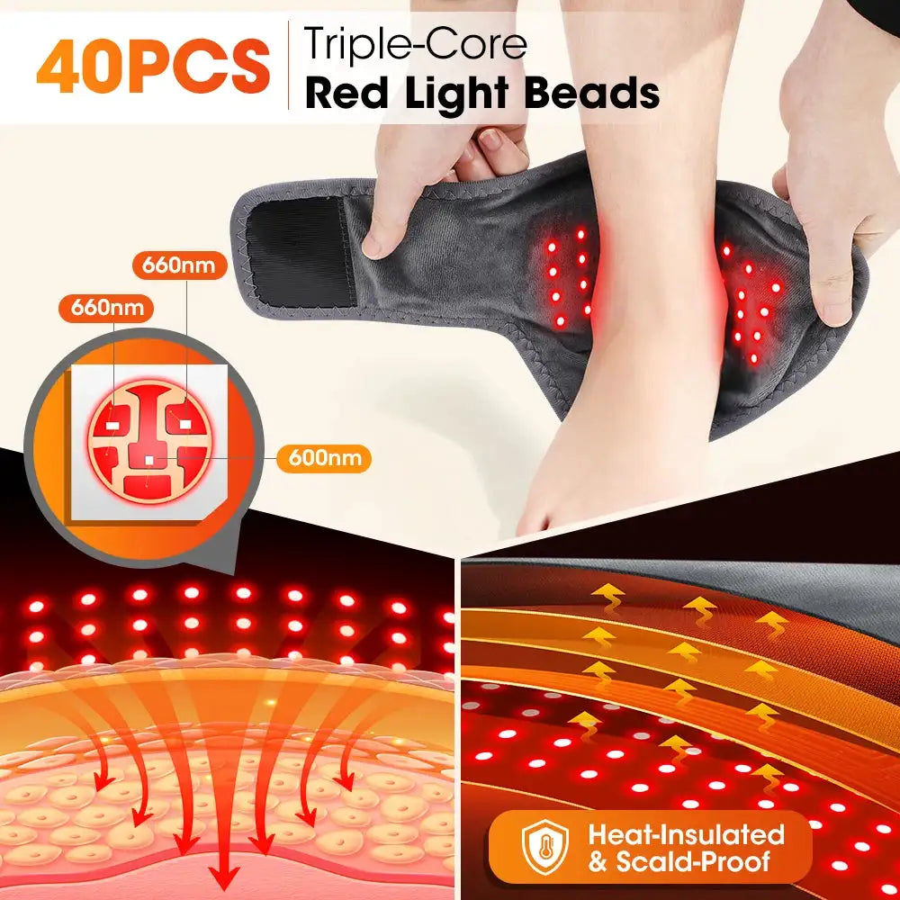 NEW Electric Foot Massager Heated Vibration infrared Cordless Ankle Wrap Portable Leg Care Relaxation Pad For Home Office Seniors