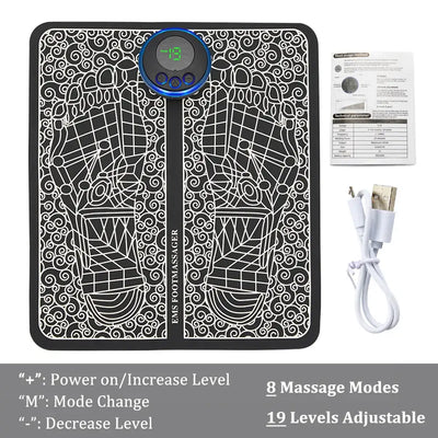 EMS Foot Massager Mat Electric TENS Feet Massager Pad Foldable Massage Mat Muscle Stimulation Fisioterapia Terapia Fisica Salud