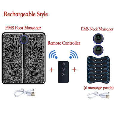 Cordless EMS Foot Massager Pad for Feet